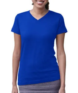 3507 LA T Ladies V-Neck Longer Length T-Shirt Royal