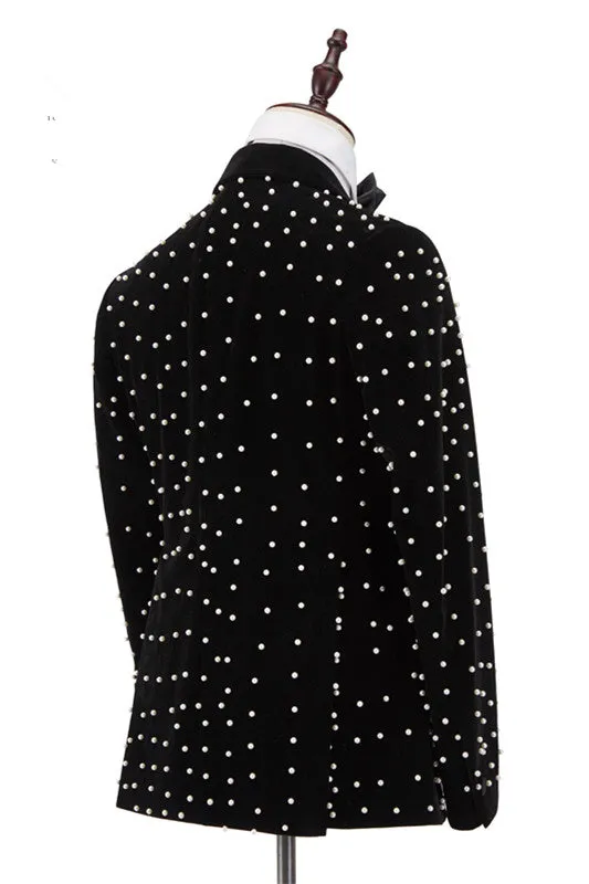 Amazing Black Peaked Lapel Men Suits for Prom