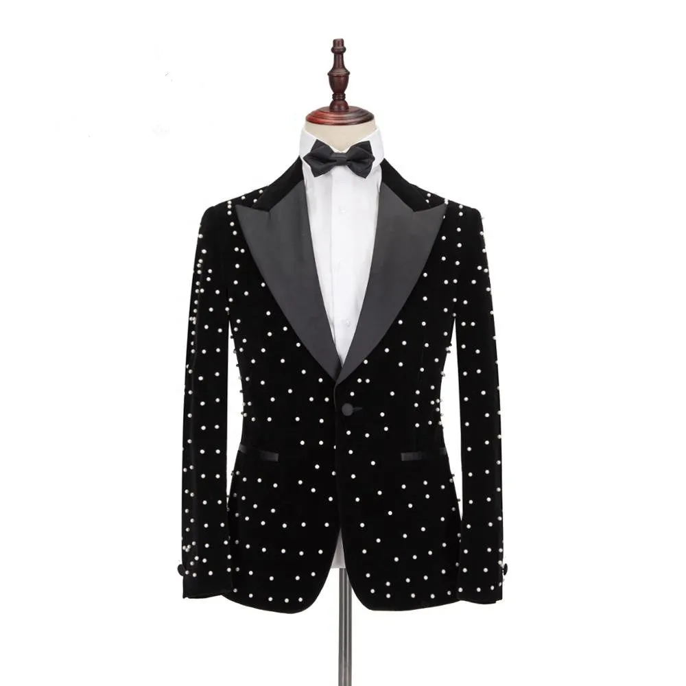 Amazing Black Peaked Lapel Men Suits for Prom