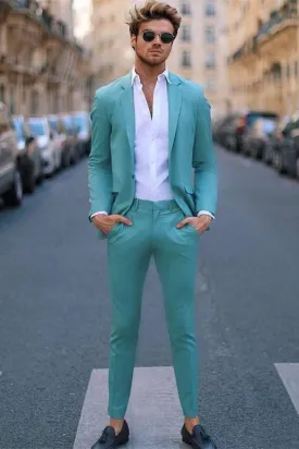 Amazing One Button Notched Lapel Two Pieces New Arrival Men Suits for Prom