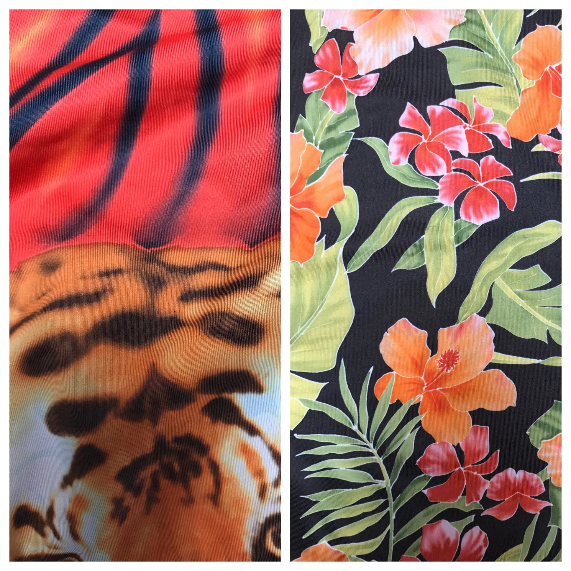 BELL BOTTOMS RED TIGER/HAWAIIAN FLORAL (short length)