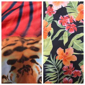 BELL BOTTOMS RED TIGER/HAWAIIAN FLORAL (short length)