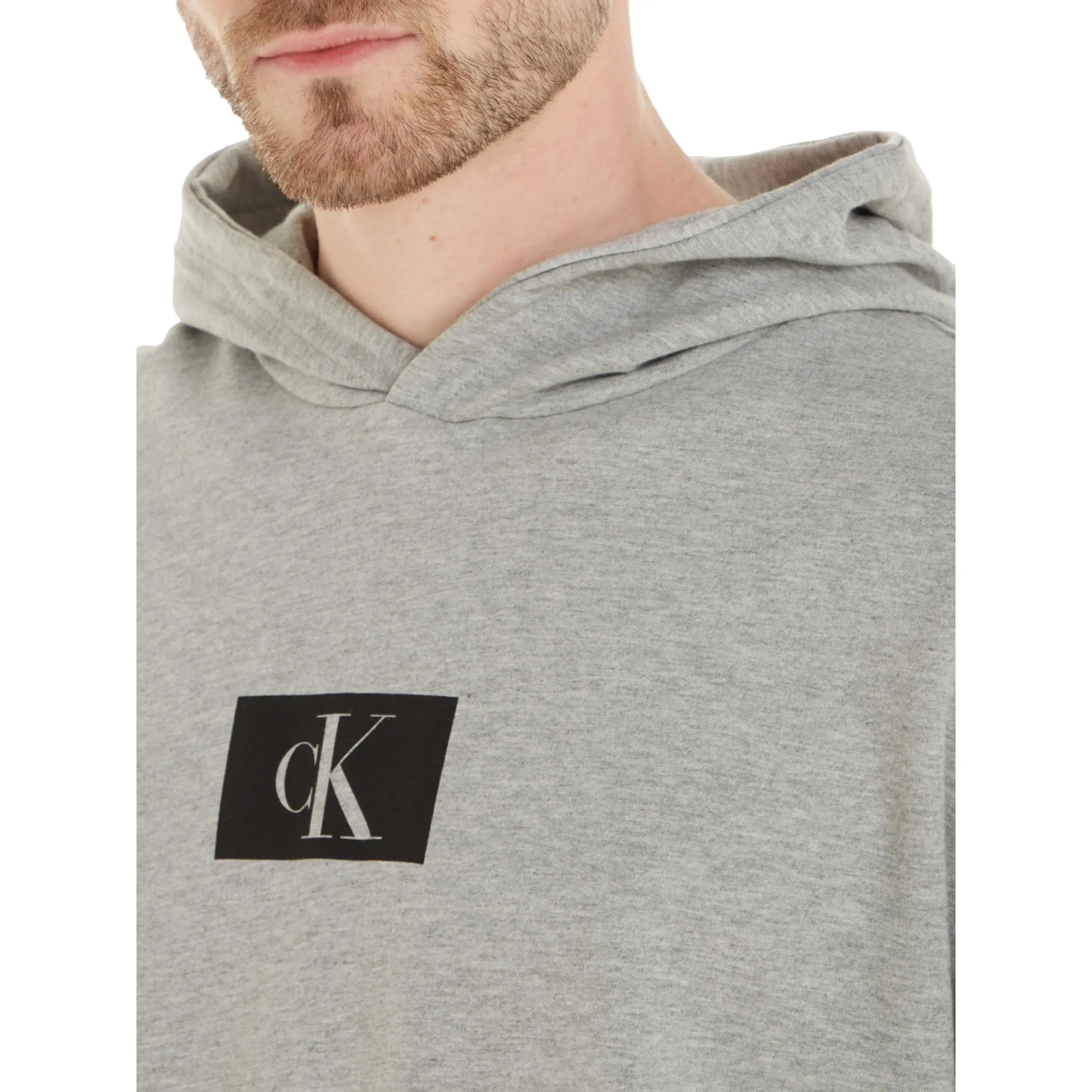 Calvin Klein CK 96 Terry Lounge Long Sleeve Hoodie - Grey Heather