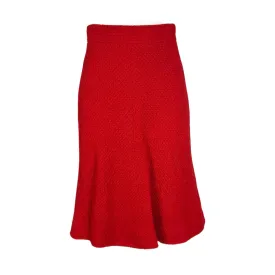 Chanel Fall 2009 Red Wool Tweed Skirt