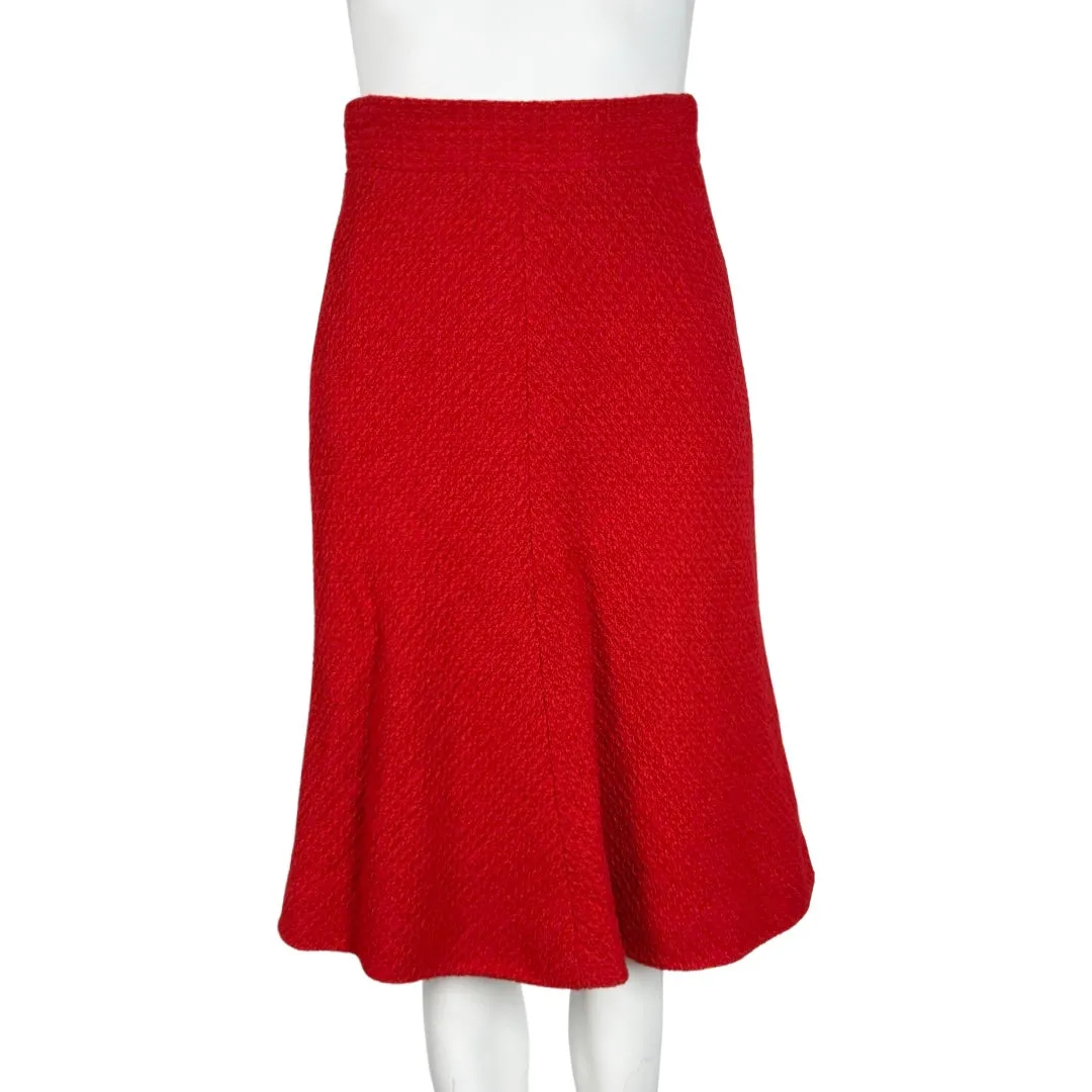 Chanel Fall 2009 Red Wool Tweed Skirt