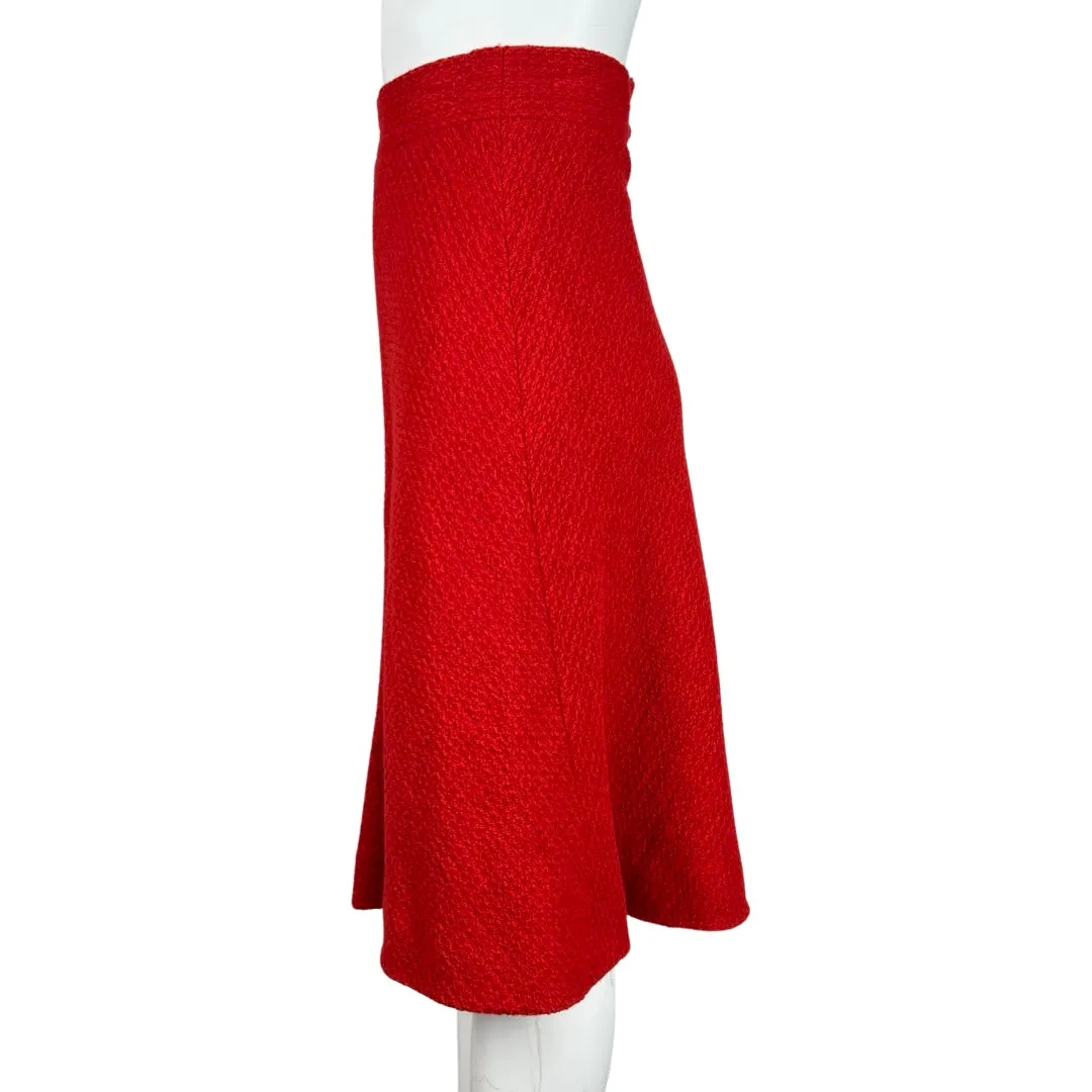 Chanel Fall 2009 Red Wool Tweed Skirt