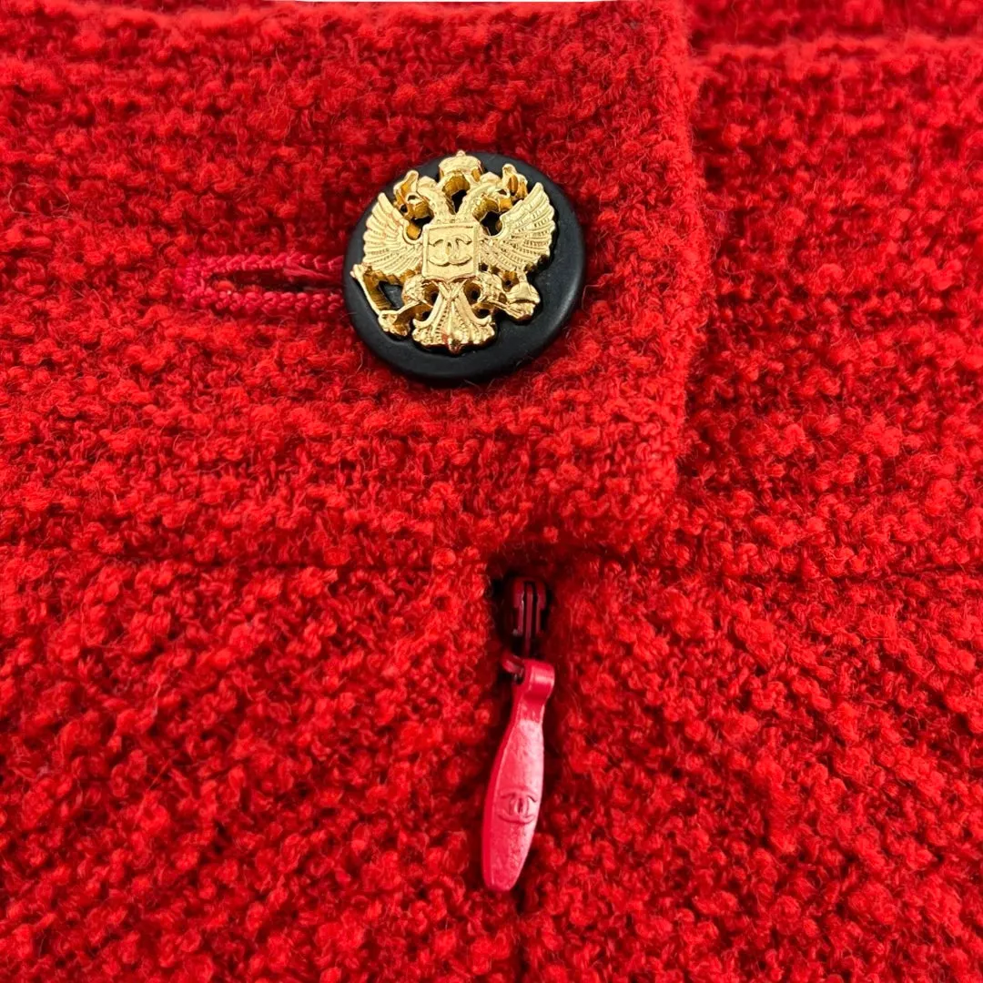 Chanel Fall 2009 Red Wool Tweed Skirt