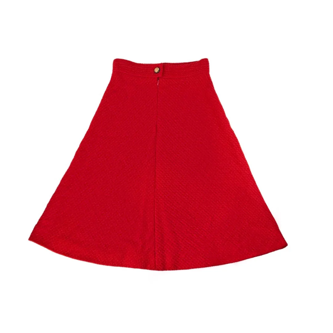 Chanel Fall 2009 Red Wool Tweed Skirt