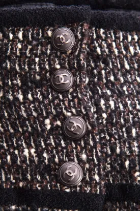 Chanel FW '06  Black & Brown Tweed Mini Skirt SZ 36