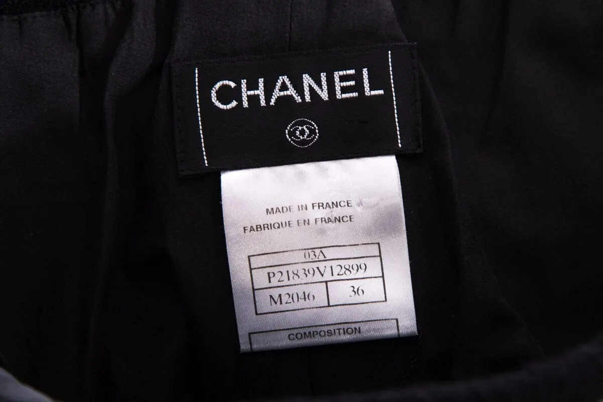 Chanel FW '06  Black & Brown Tweed Mini Skirt SZ 36