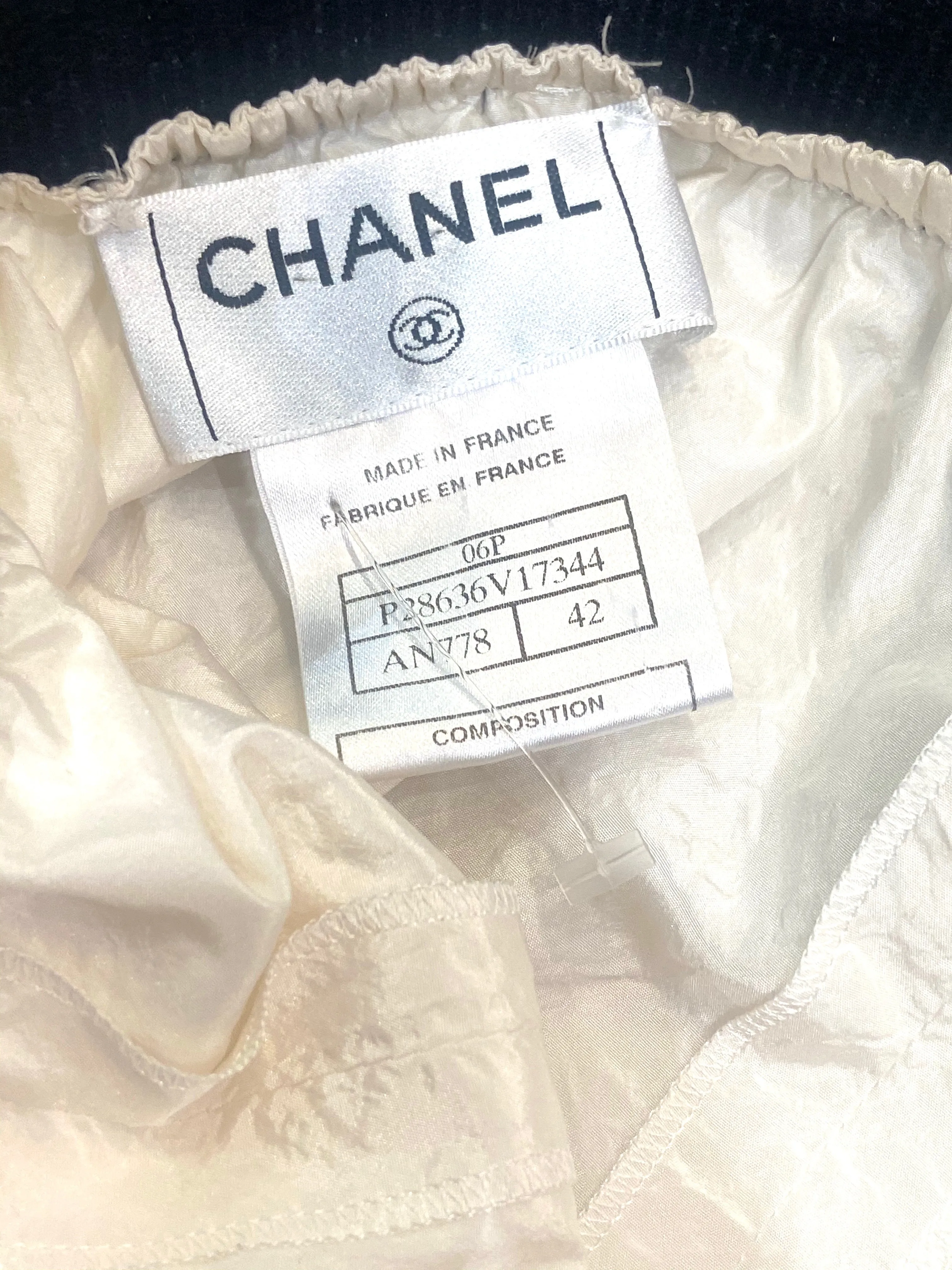 CHANEL LOGO WAIST SILK SKIRT