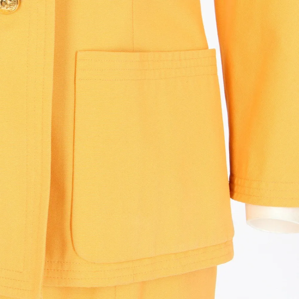 Chanel Orange Cotton Skirt Suit - '90s