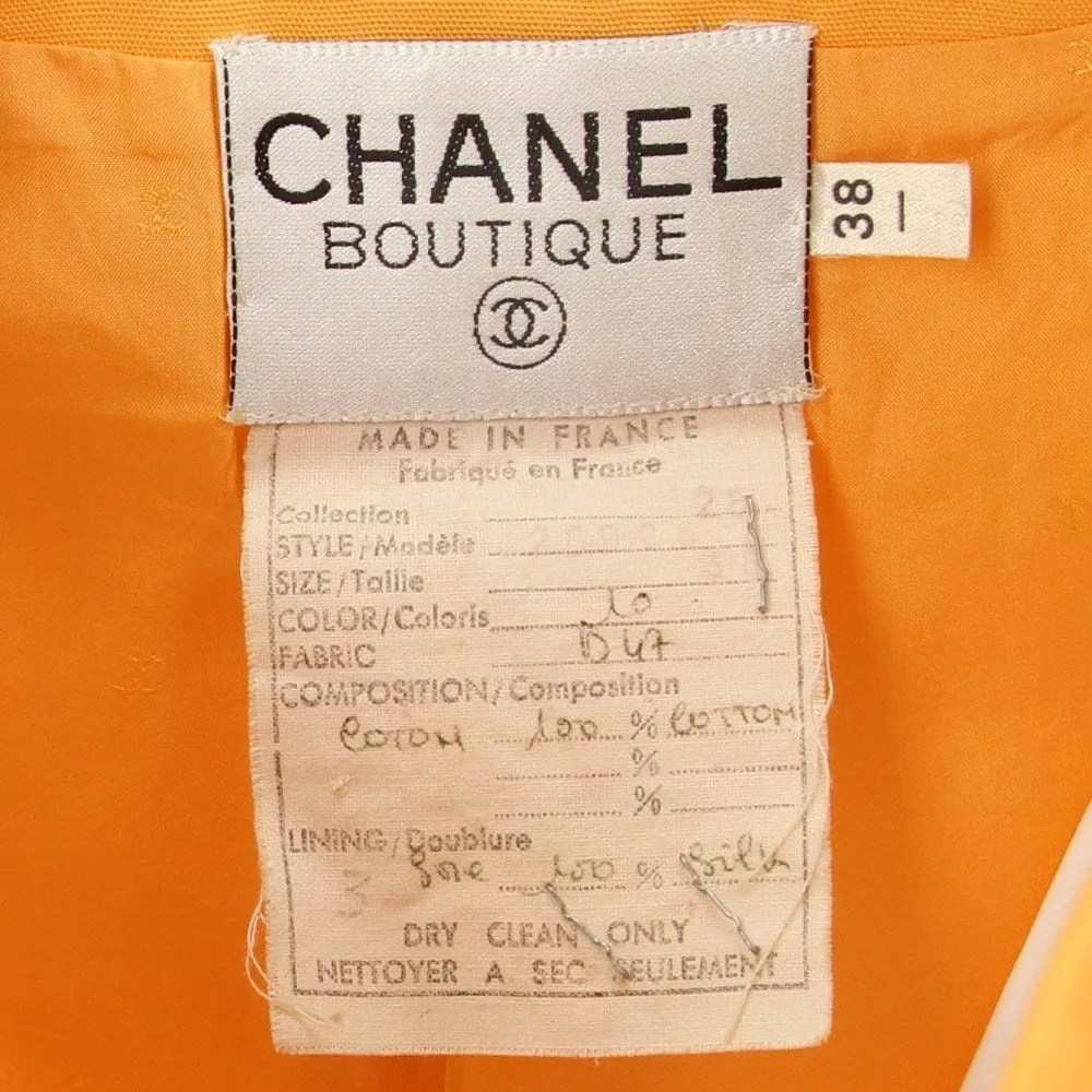 Chanel Orange Cotton Skirt Suit - '90s