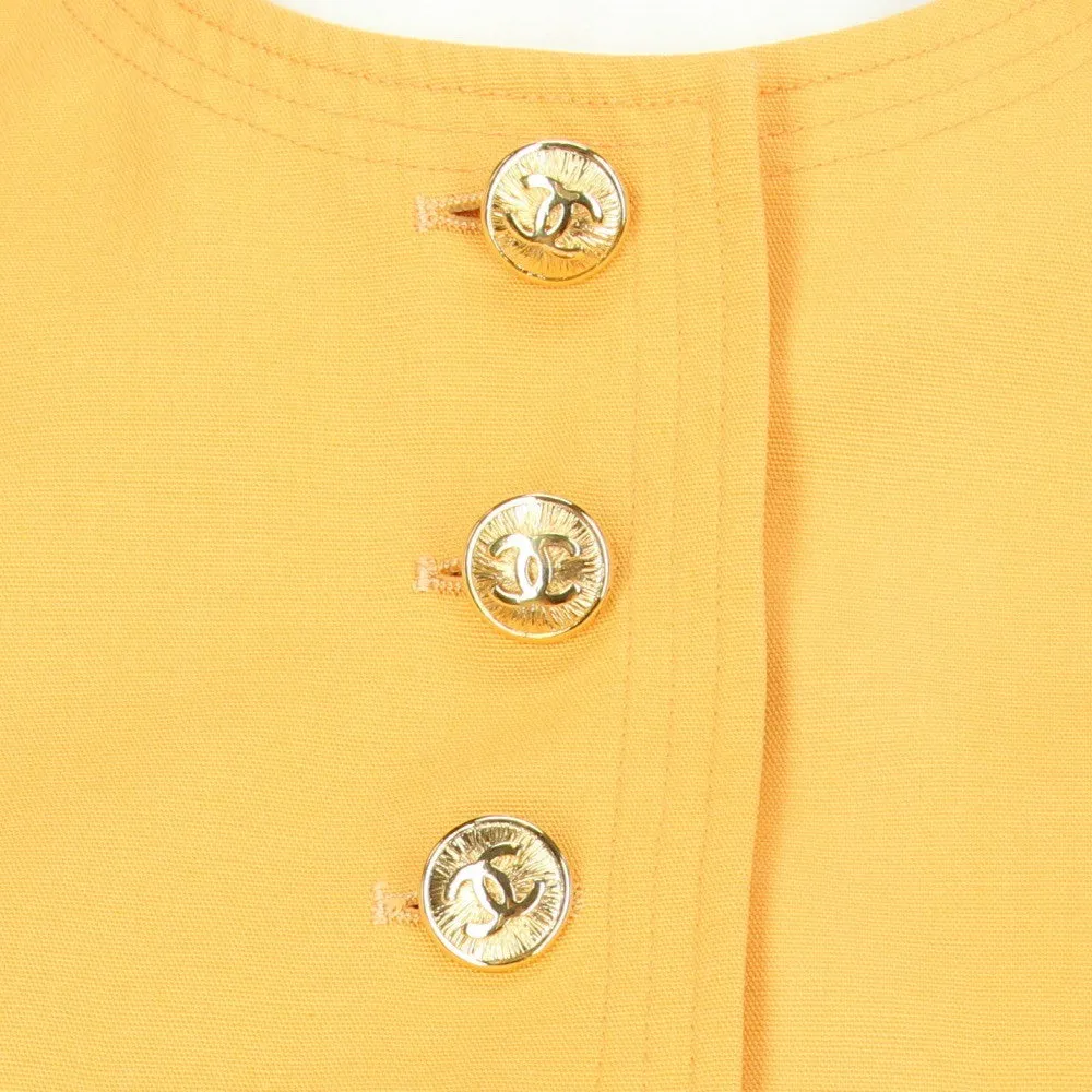 Chanel Orange Cotton Skirt Suit - '90s