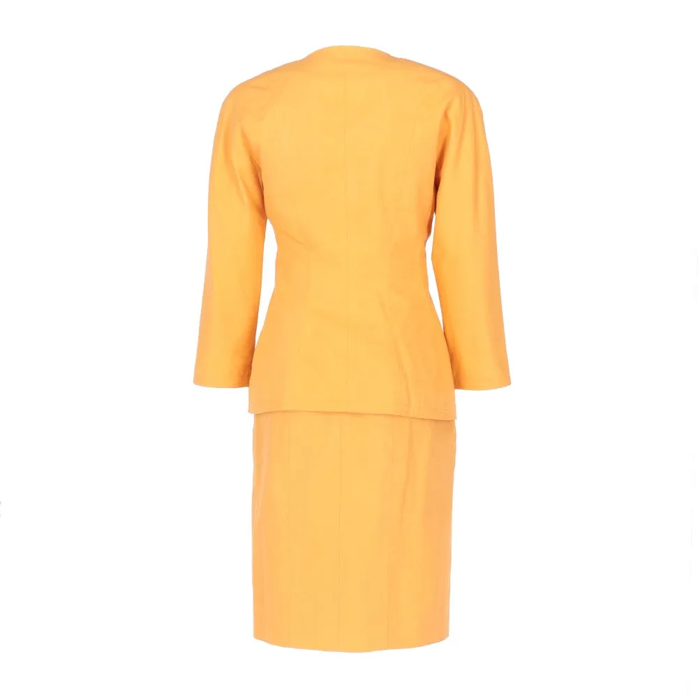 Chanel Orange Cotton Skirt Suit - '90s