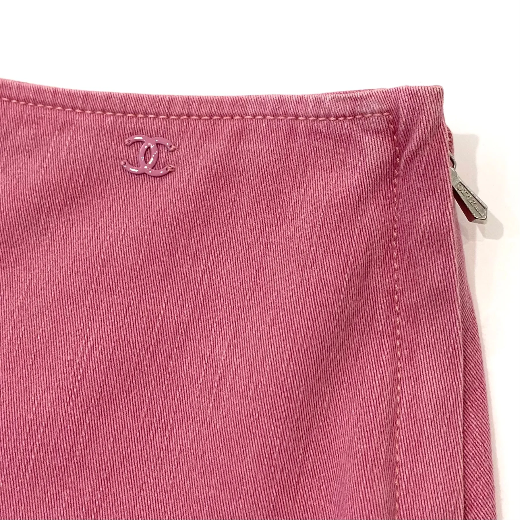 Chanel Pink Denim Skirt