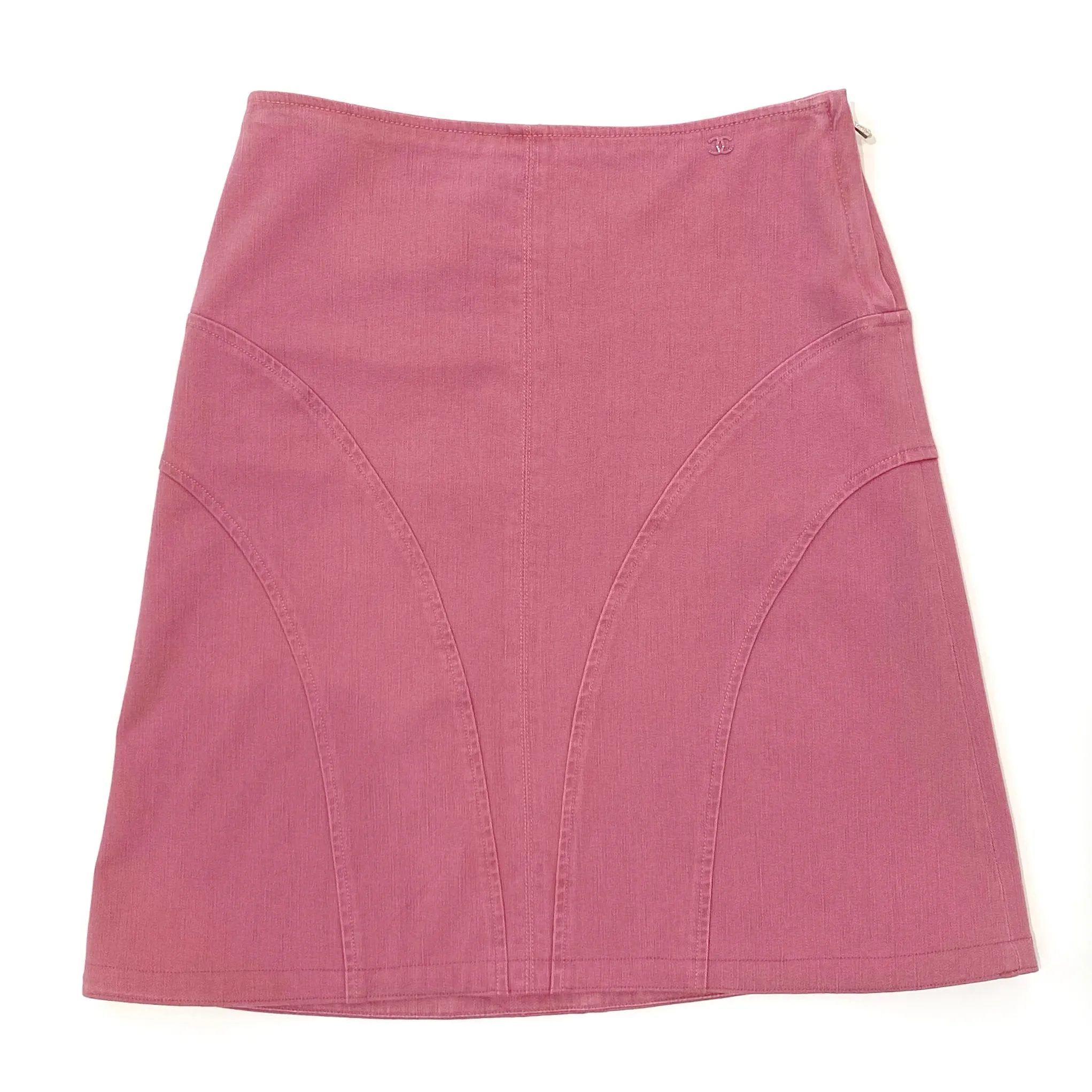 Chanel Pink Denim Skirt