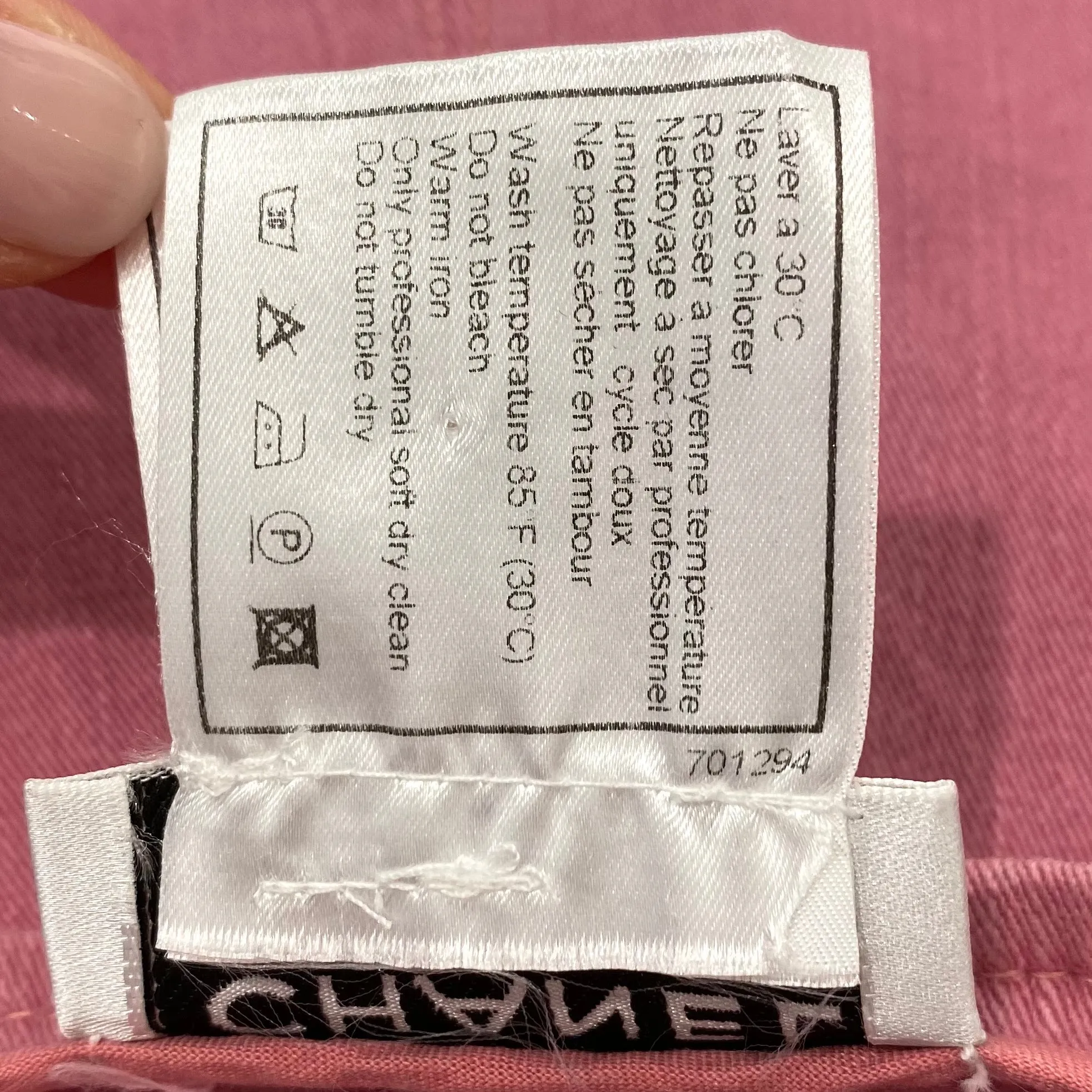 Chanel Pink Denim Skirt