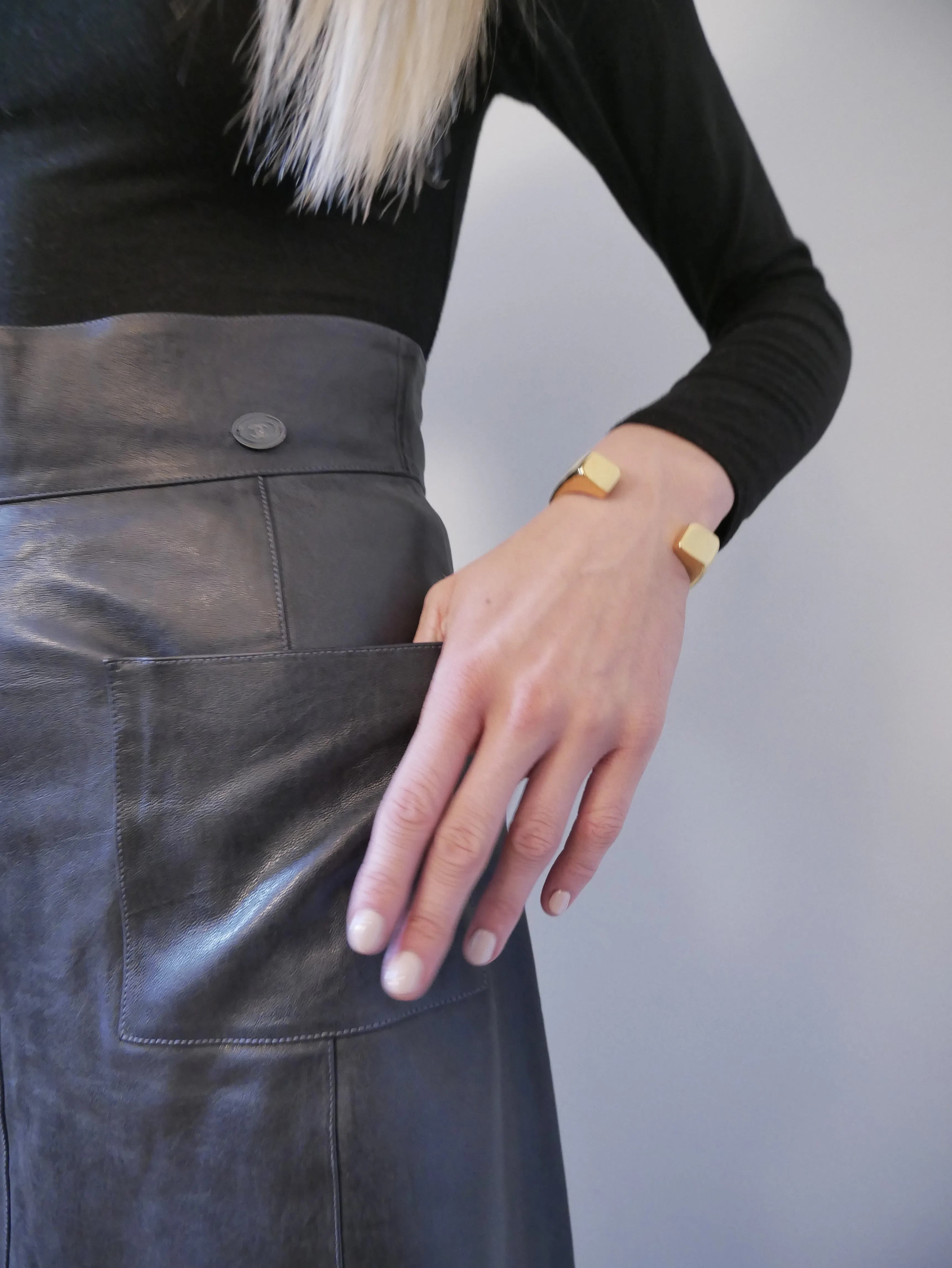 Chanel pre-loved leather skirt
