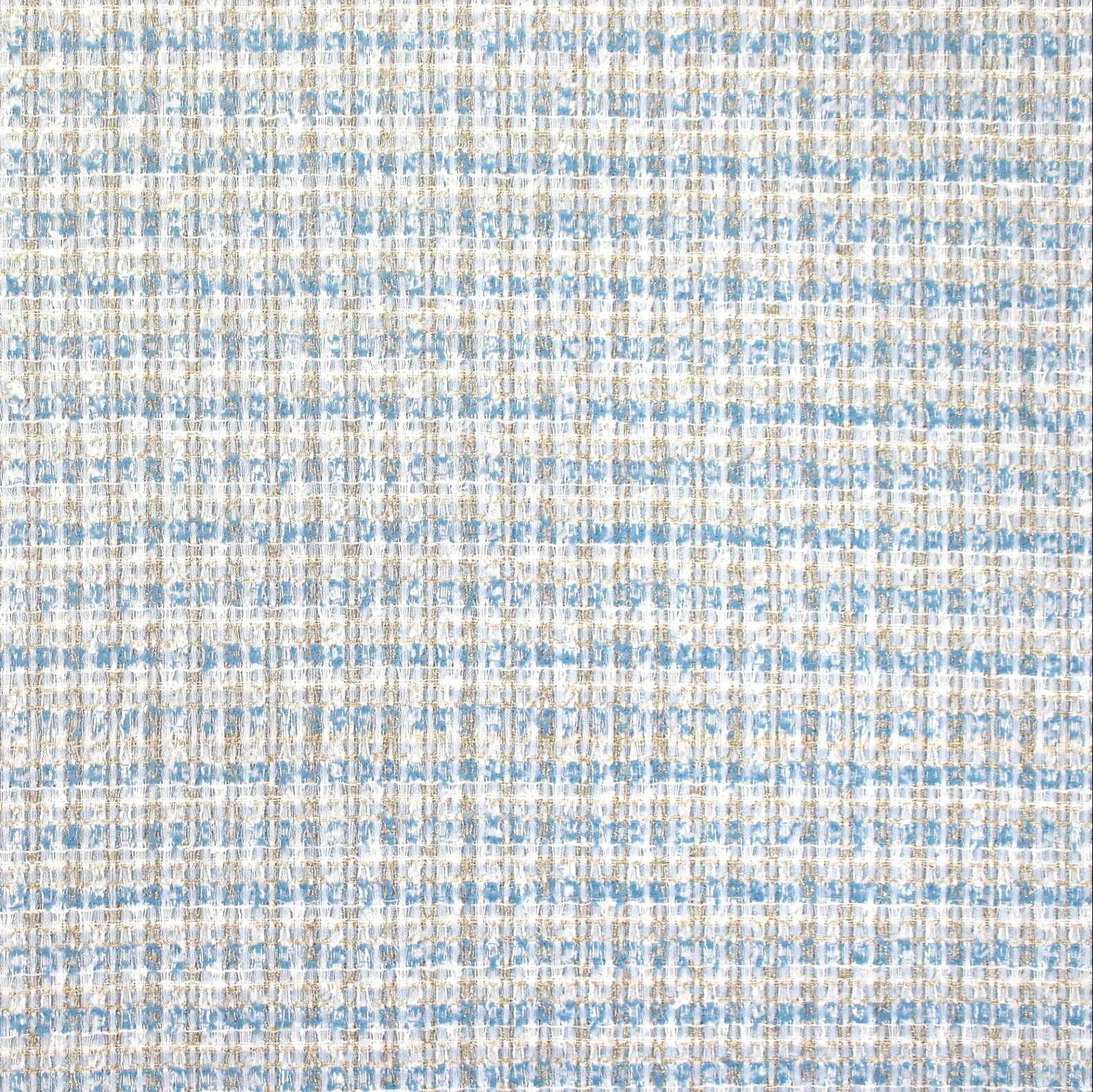 'Chanel-style'  sparkly boucle' - sky/silver/gold