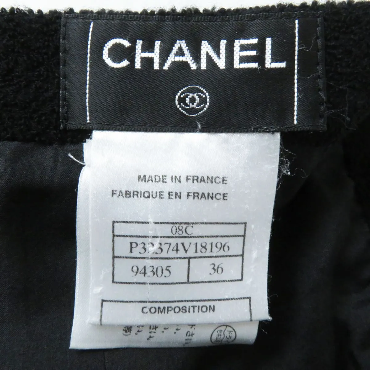 Chanel Tweed A-line Mini Skirt Black Size 36