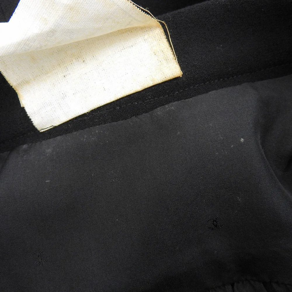 Chanel Wool Skirt Vintage Black