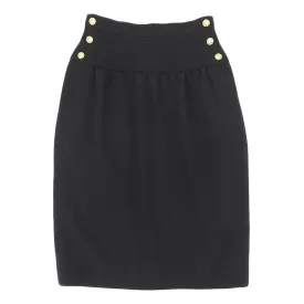 Chanel Wool Skirt Vintage Black