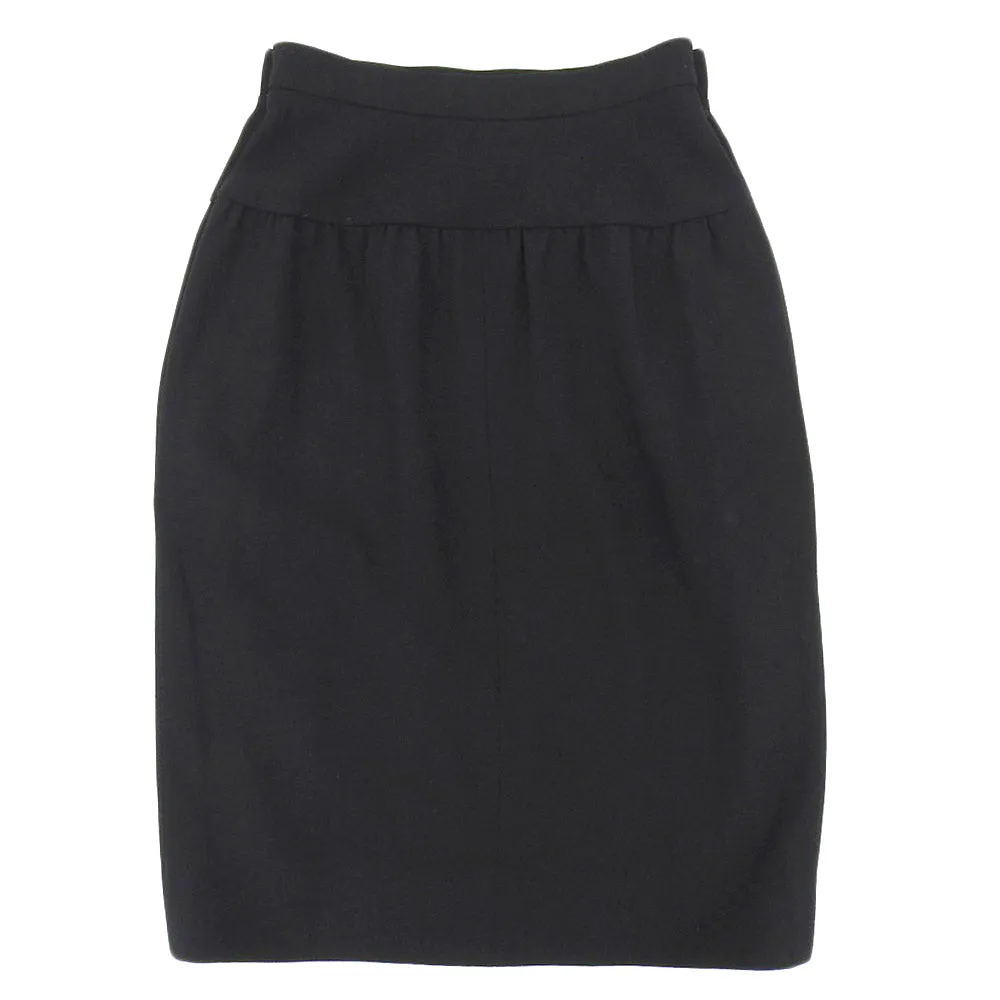Chanel Wool Skirt Vintage Black
