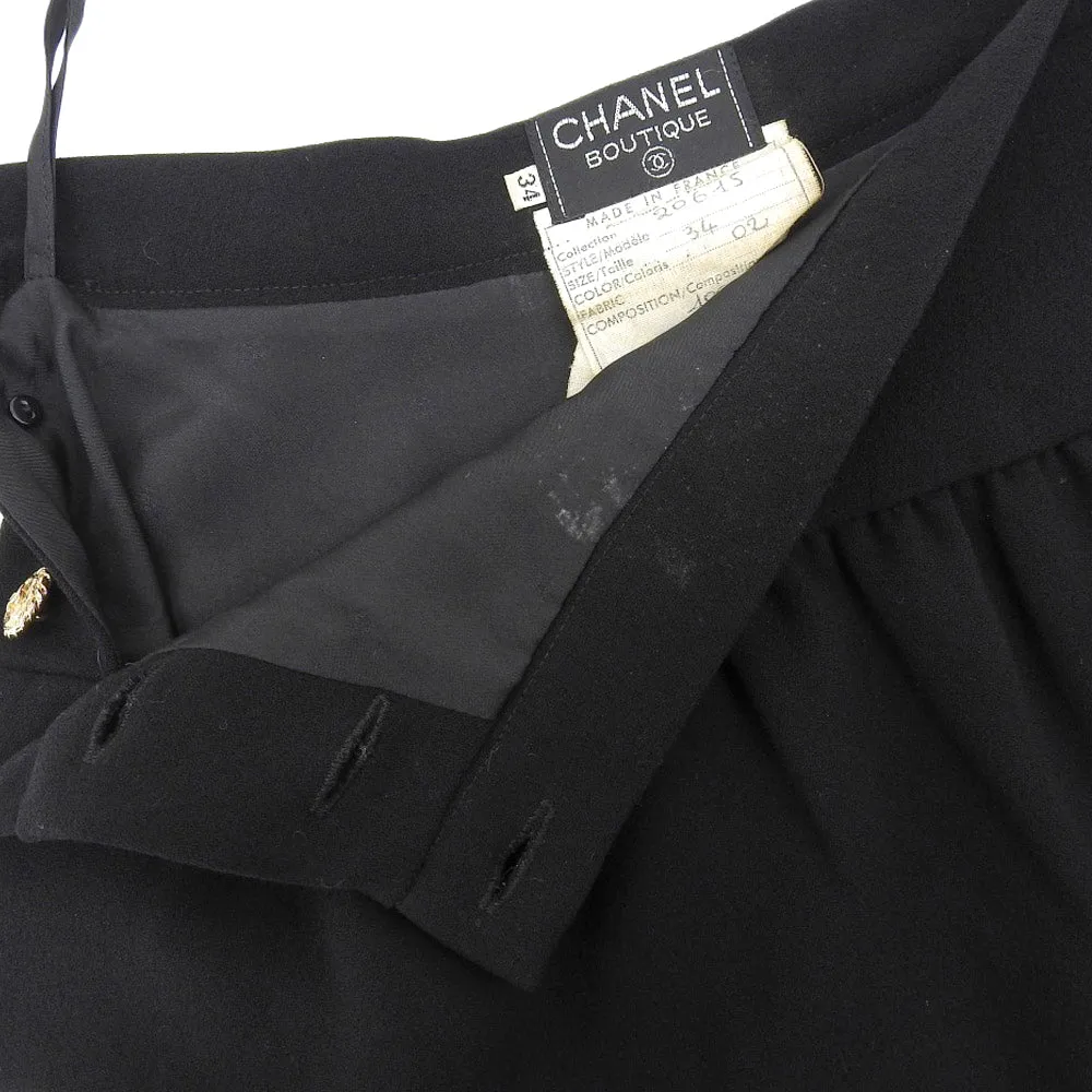 Chanel Wool Skirt Vintage Black