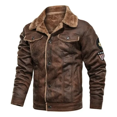 Clothing Vintage Leather Jacket Autumn Winter Streetwear