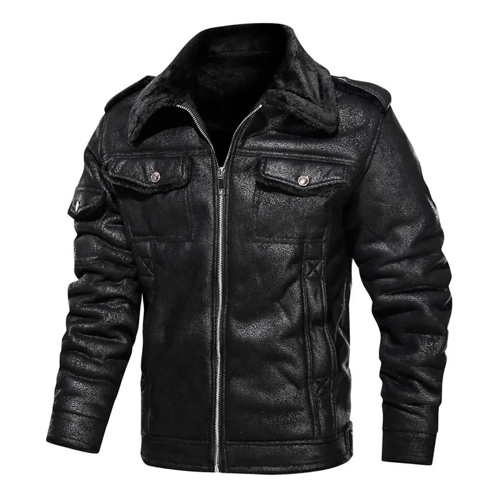 Clothing Vintage Leather Jacket Autumn Winter Streetwear