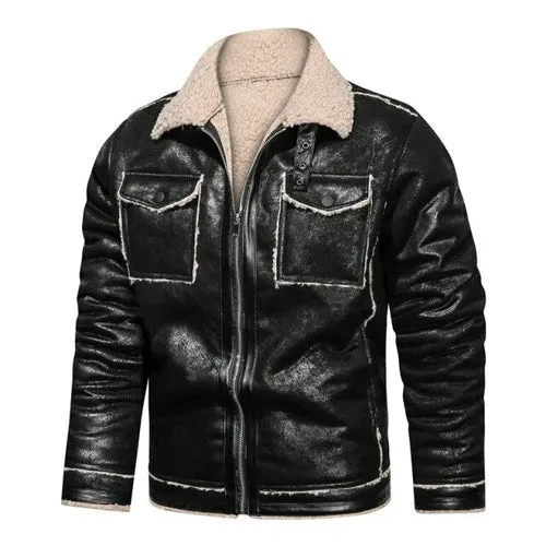 Clothing Vintage Leather Jacket Autumn Winter Streetwear