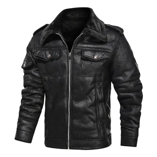 Clothing Vintage Leather Jacket Autumn Winter Streetwear