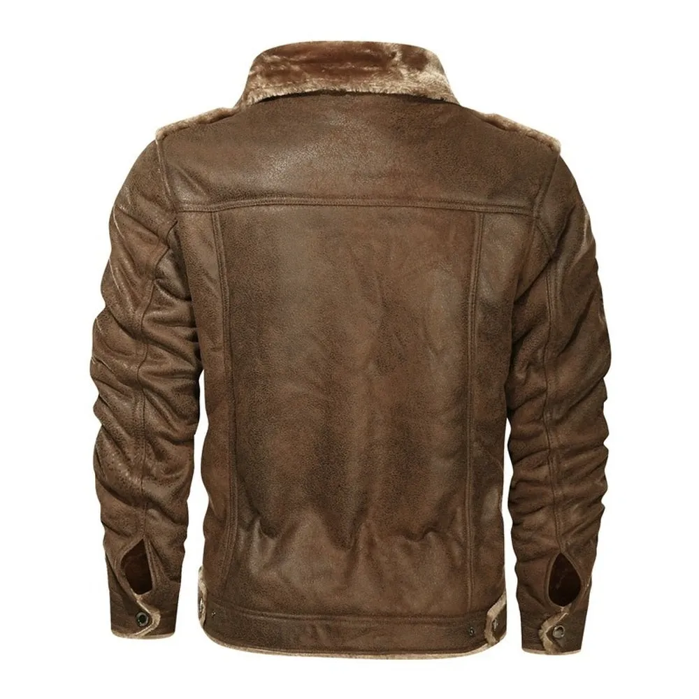 Clothing Vintage Leather Jacket Autumn Winter Streetwear