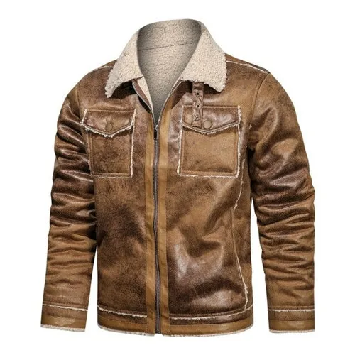 Clothing Vintage Leather Jacket Autumn Winter Streetwear