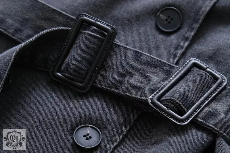 Denim Coat with Belt