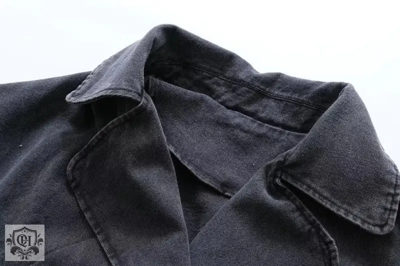 Denim Coat with Belt