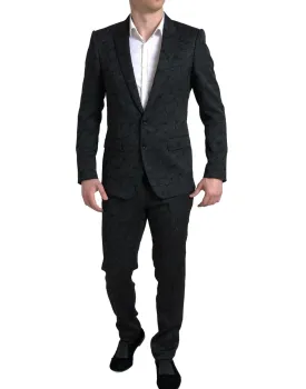 Dolce & Gabbana Black 2 Piece Double Breasted MARTINI Suit
