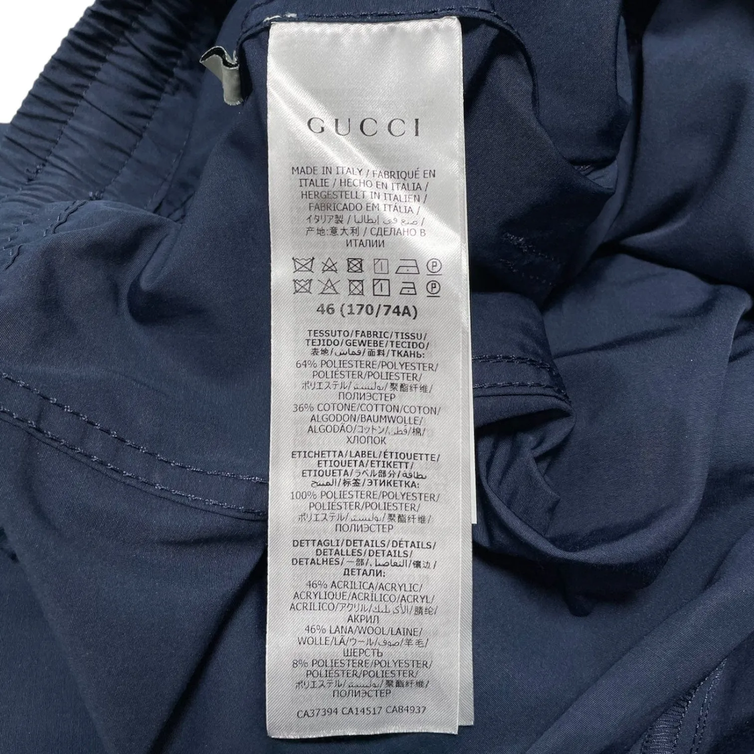 Gucci Cargo Track Pants Navy Blue