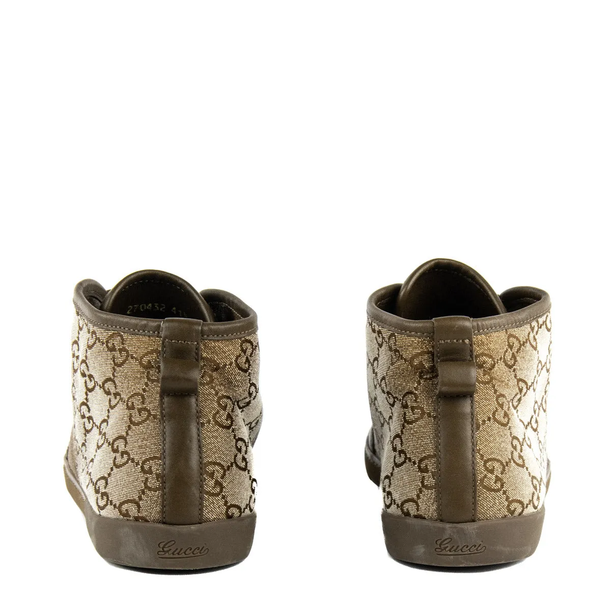 Gucci GG Supreme Charm Embellished High Top Sneakers Size US 11.5 | EU 41.5
