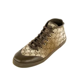 Gucci GG Supreme Charm Embellished High Top Sneakers Size US 11.5 | EU 41.5