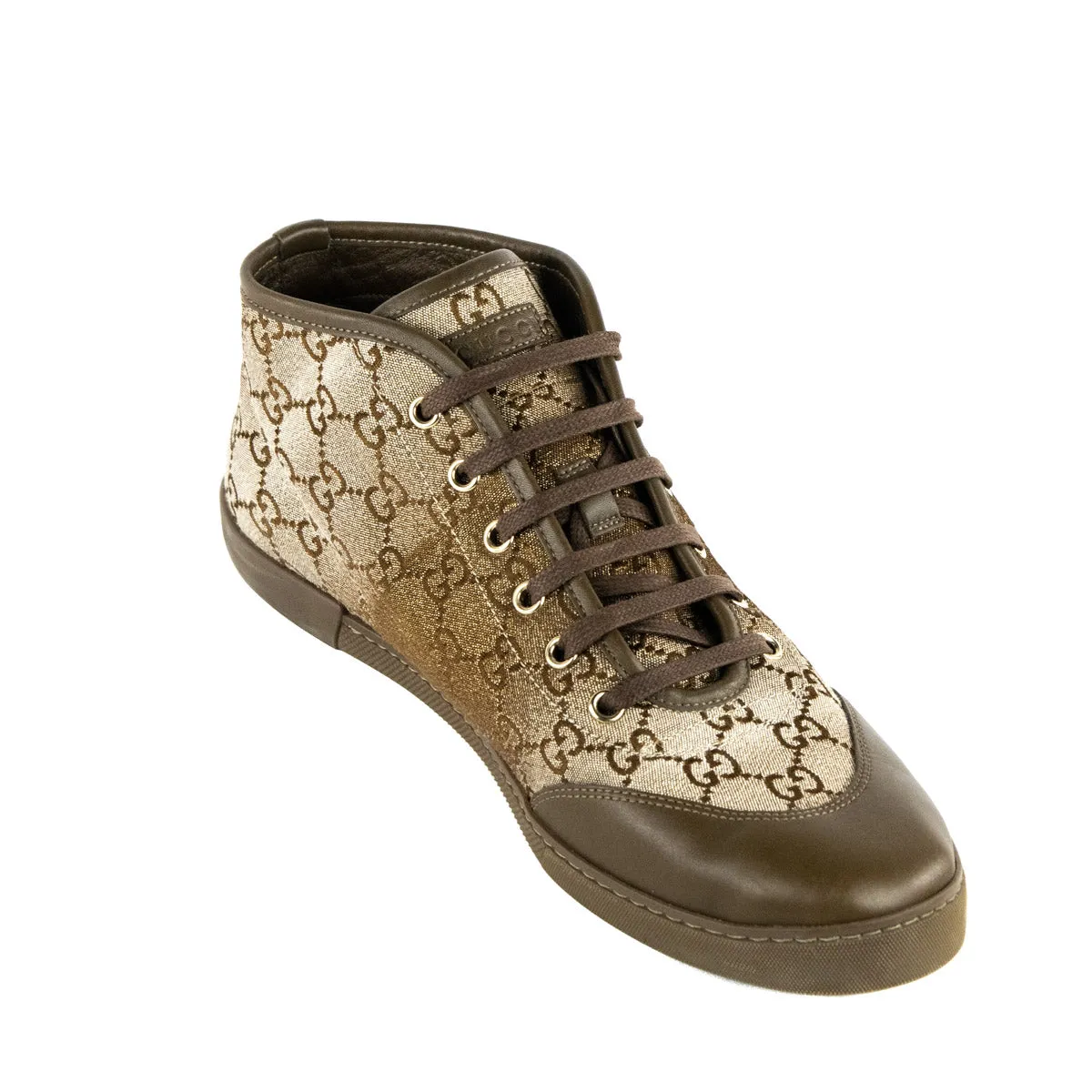 Gucci GG Supreme Charm Embellished High Top Sneakers Size US 11.5 | EU 41.5