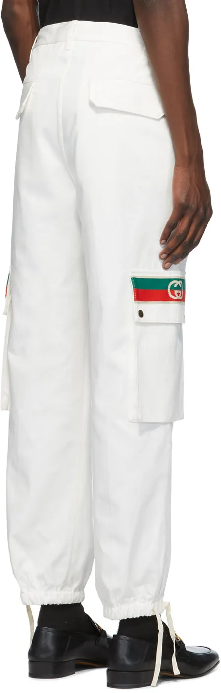Gucci Off-White Canvas Cargo Pants