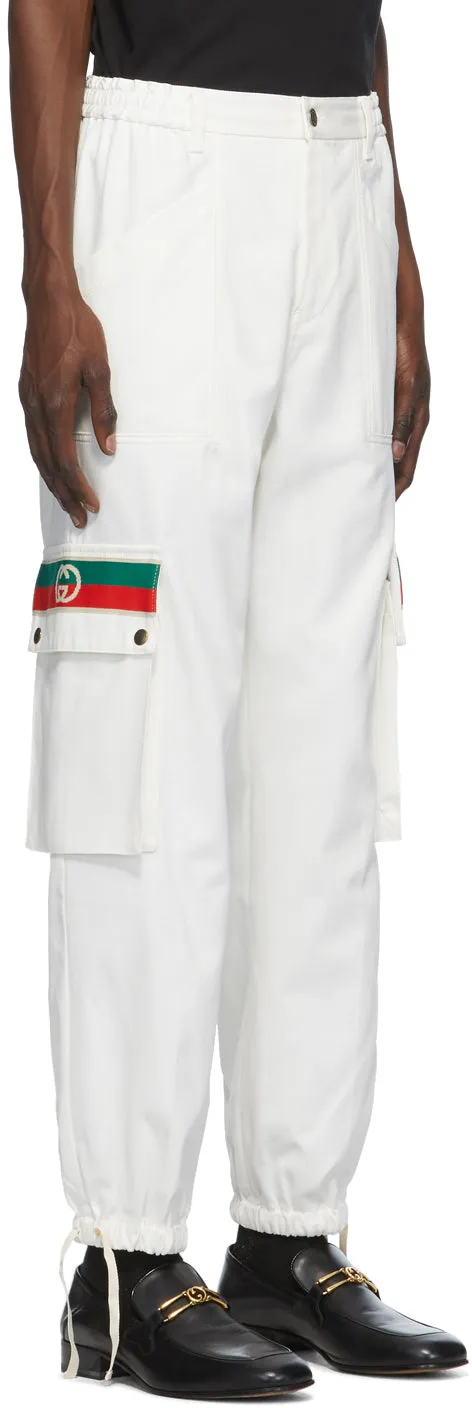 Gucci Off-White Canvas Cargo Pants