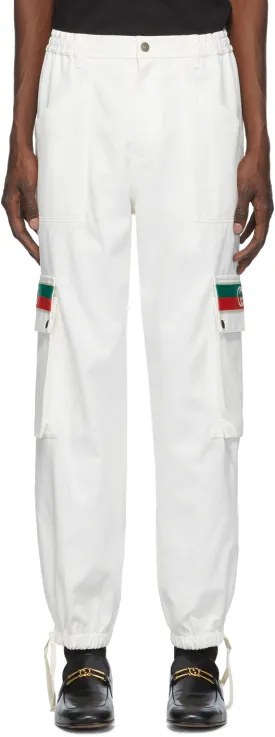 Gucci Off-White Canvas Cargo Pants