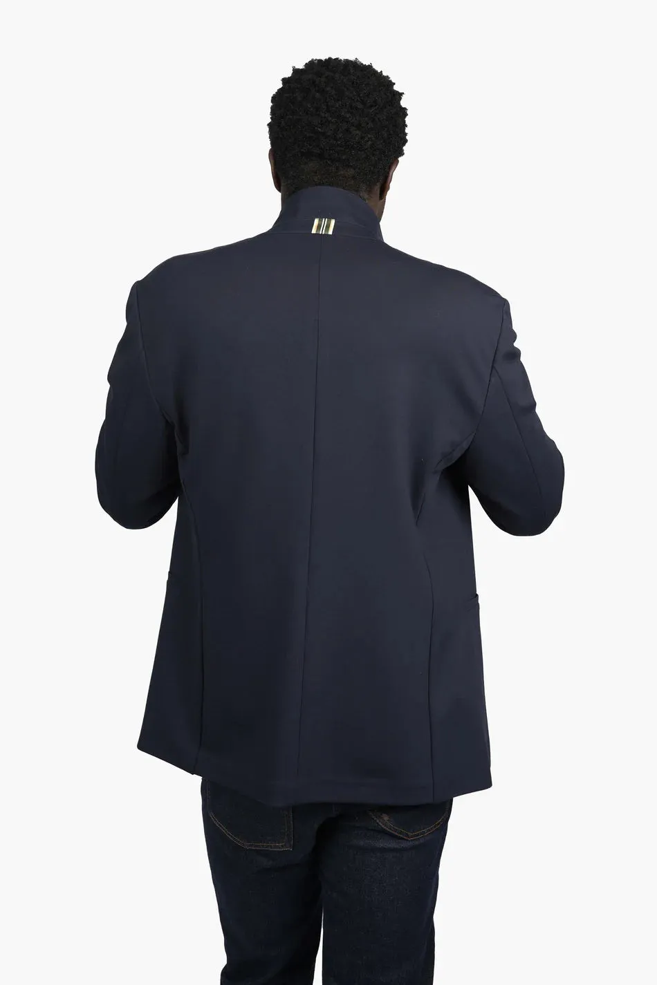 James Harper Viscose Poly Elastane Knit Comfort Jacket - Navy