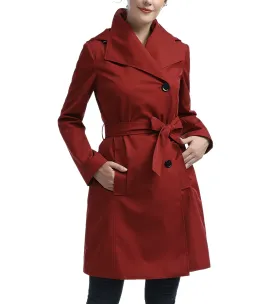 Kimi   Kai Women's Elsa Water-Resistant Hooded Trench Coat Red Size XL