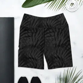 Ladies Yoga Short-Black Palm