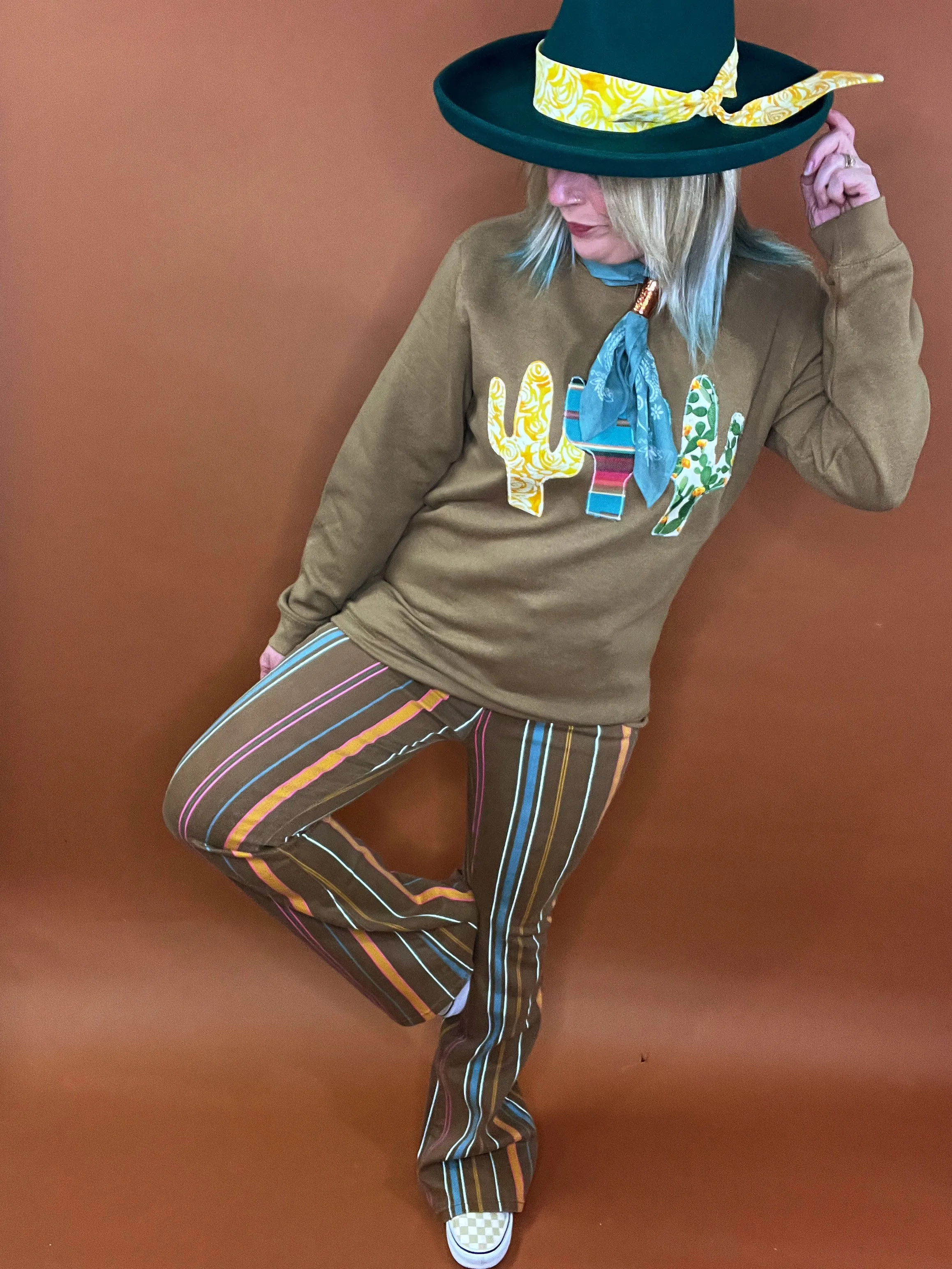 Last Call See It All Striped Flare Jeans