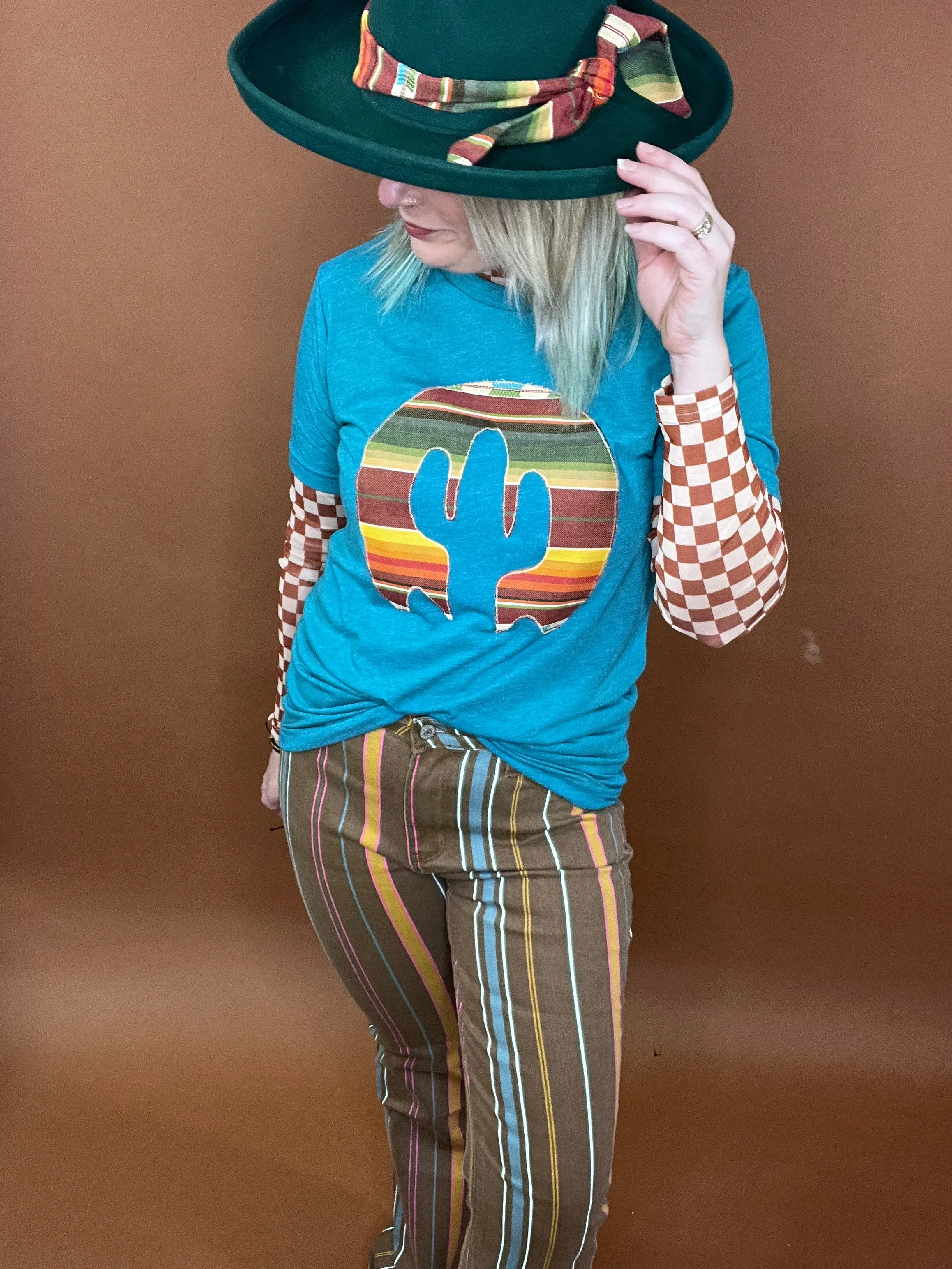 Last Call See It All Striped Flare Jeans